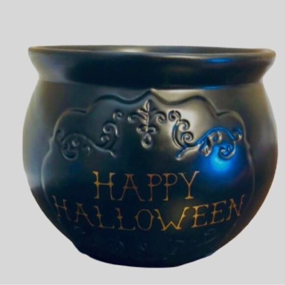 Magenta‎ Ceramic Happy Halloween Cauldron - Picture 4 of 11